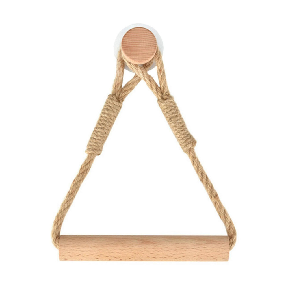 (As show, One size) Self adhesive wooden toilet paper holder, non drilled toilet paper holder, old-fashioned toilet paper roll holder with hemp rope f-image-OPC-PG7PS6V-NEW