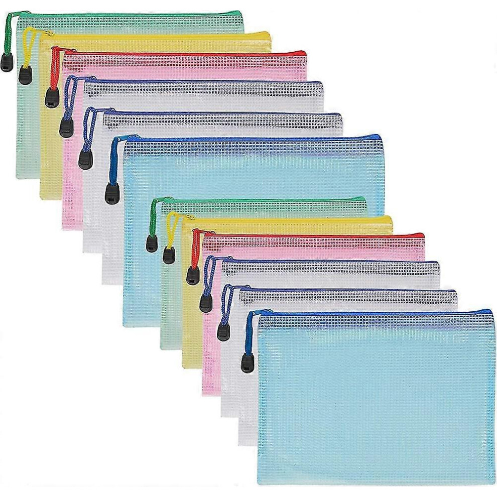 Photos - File Folder / Lever Arch File  12 Zippered File Bags, A4 A5 Plastic Wallet, Plastic File Bag, Zippered Wallet(As show, One size)