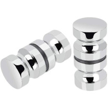 (As show, One size) 2 Pairs Of Stainless Steel Sliding Shower Door Handles, Glass Shower Door Handles For Bathroom, Kitchen, Home Office, Hotel, 30 * 30mm Stone Castle