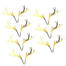 (As show, One size) 7 Pairs Christmas Antlers Shape Cake Topper Exquisite Acrylic Dessert Decoration for Party Festival (Golden)