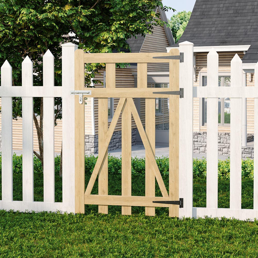 (76cm W x 120cm H) Decorative Outdoor Wooden Garden Gate Fence Door