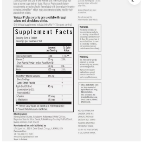 VIVISCAL PRO - Professional Hair Growth Tablets 180 2