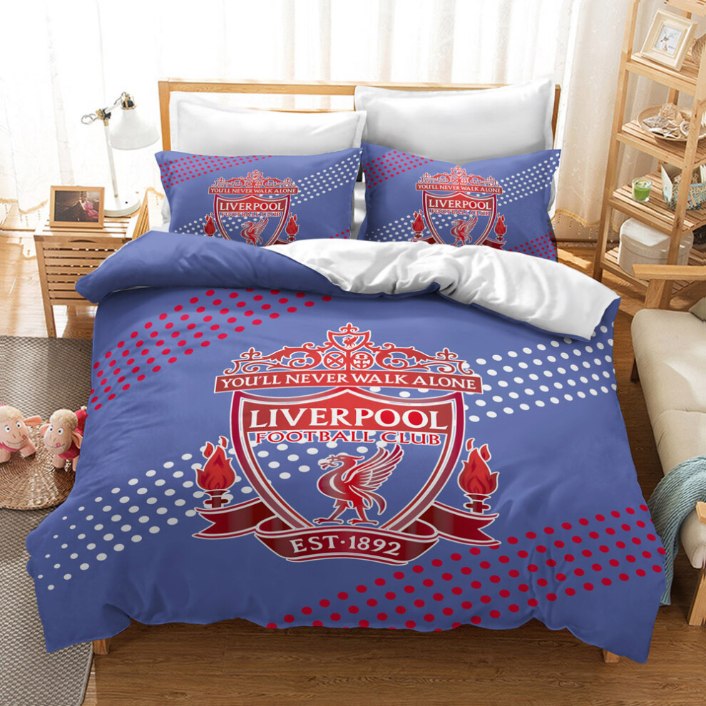 (Pattern Lp6, Single 135*200cm/2Pcs) Gift For Liverpool Football Fan Duvet Cover Bedding Single Double Kits