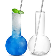 INFTYLE Creative Tube Cocktailglas-Set mit 214oz Destillierkolben aus klarem Glas fr Cocktail, Martini, Tequila, Margarita, fr Party, Zuhause, Bar
