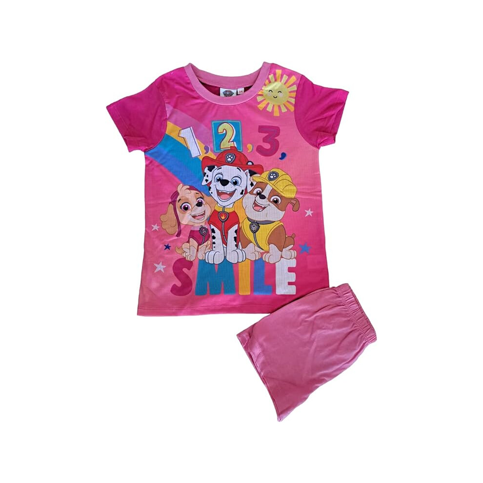 (4-5 Years) Paw Patrol Girls 123 Smile Short Summer Pyjama Set