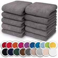 (Charcoal) 10x Face Cloth 100% Egyptian Cotton Soft Flannels Washcloths High Absorbent Face Towels