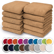 (Latte) 10x Face Cloth 100% Egyptian Cotton Soft Flannels Washcloths High Absorbent Face Towels
