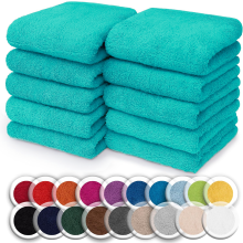 (Teal) 10x Face Cloth 100% Egyptian Cotton Soft Flannels Washcloths High Absorbent Face Towels