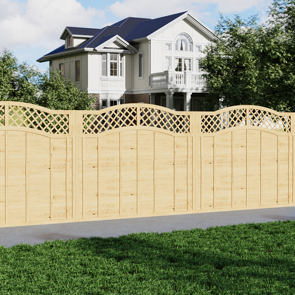 (6x5ft) Pressure Treated Lattice Top Wooden Garden Fence Panel