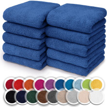 (Blue) 10x Face Cloth 100% Egyptian Cotton Soft Flannels Washcloths High Absorbent Face Towels