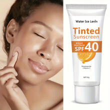 (50g) Water Ice Levin Tinted Sunscreen Cream 50g - Moisturizing & Non-Greasy, with Vitamin C & Glycerin, Alcohol-Free