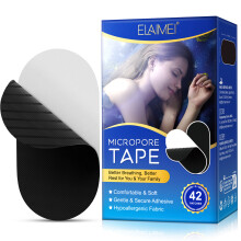 (Black) Elliptical Micro-hole Elastic Closed Mouth Patch Sleeping And Opening Mouth Breathing Correction Patch Prevent Snoring And Sleep Patch