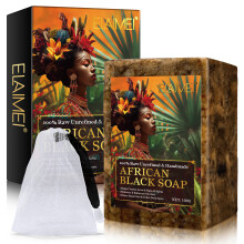 African Black Soap - Handmade Exfoliating Body Soap, Moisturizing & Oil-Control, 100g