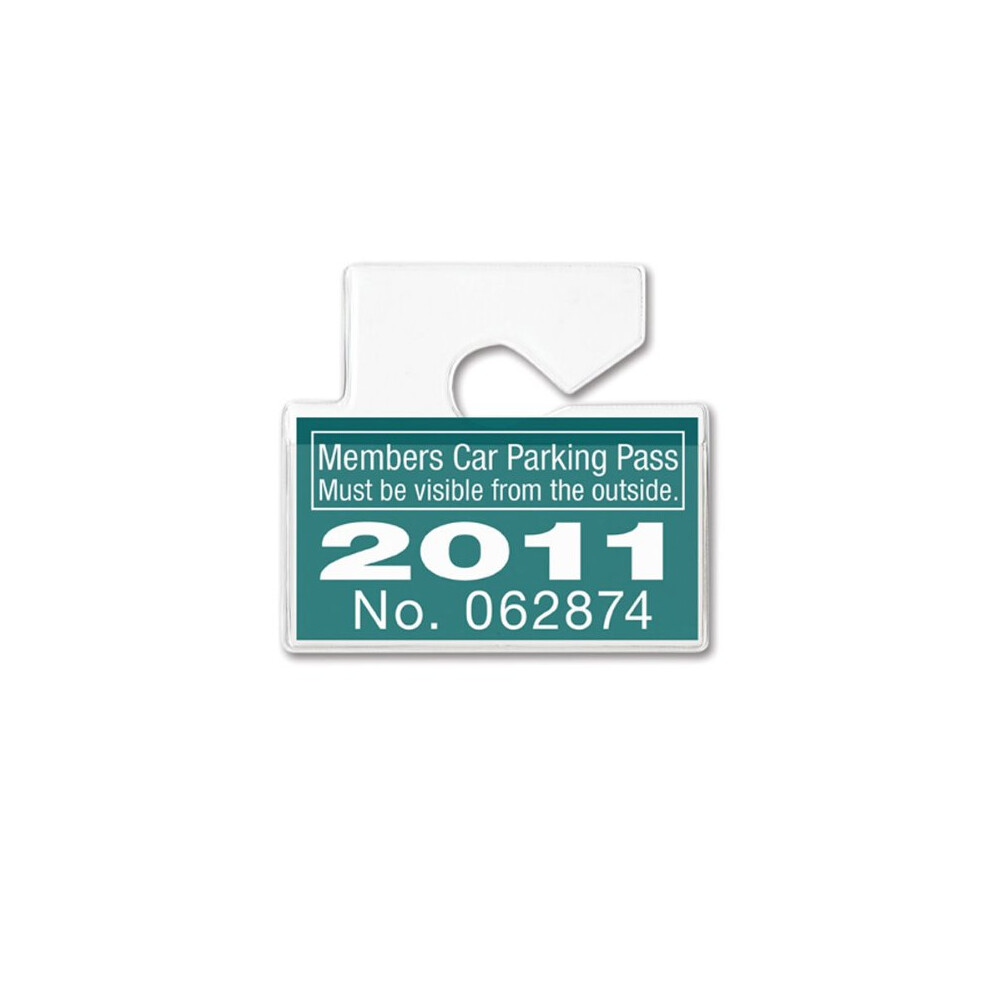 Clear Horizontal Vehicle Parking Permit Pass Hanger Tag Holder - Hangs 812497020696