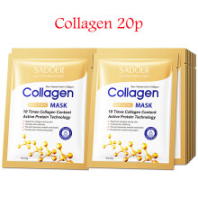 (C) 20pcs Hyaluronic Acid Collagen Face Mask skincare Moisturizing Firming Hydrating Facial Masks Sheet Mask