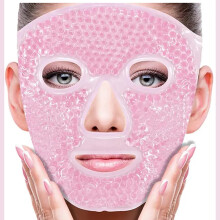 (Pink) 1pc full face massage ice compress can be used repeatedly