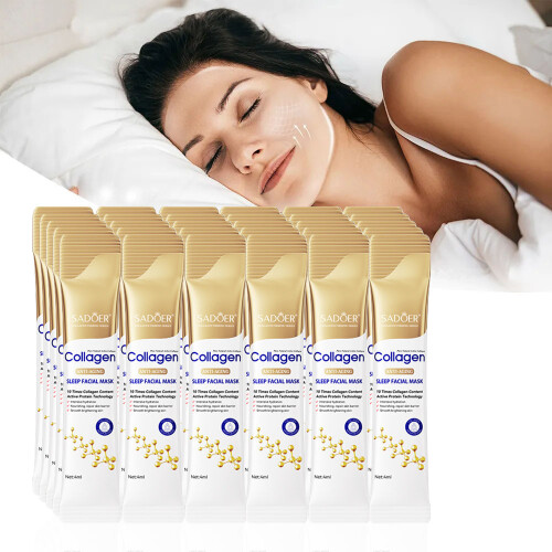 (30pcs) 30pcs Collagen Sleeping Facial Masks Face skincare Moisturizing Brightening Firming Hydrating Face Mask