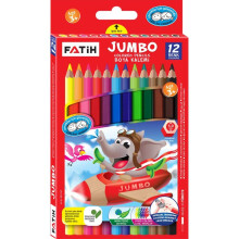 Jumbo-Buntstifte | 12er-Set | Mit X Big Bleistiftspitzer | Vorschul- und Sonderlerner