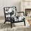 Living And Home Spots Velvet Upholstered Armchair 3