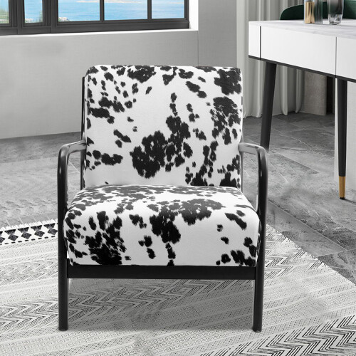 Living And Home Spots Velvet Upholstered Armchair 1