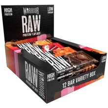 Warrior Raw Protein Flapjacks 12 Bars x 75g Each Packed with 20g of Protein Low Sugar, High in Fibre (Variety Box)