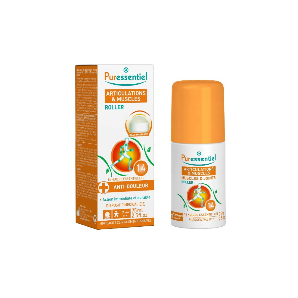 Orange Puressentiel Muscles & Joints Roller With 14 Essential Oils 75Ml