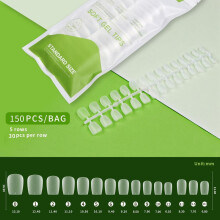 (03) 120Pcs Ultra-thin Soft Gel Tips, Transparent Traceless False Nail Tips, Press on Coffin Nails for Natural Look Manicure