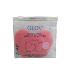 Glov Water Only Makeup Removers 2 Reusable Red Heart Pads