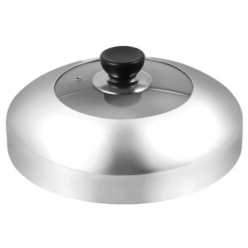 Kricely (As Show, One Size) Stainless Steel Pan Lid Round Pot Lid Steam Pot Lid Stainless Steel Universal Lid Frying Pan Cover