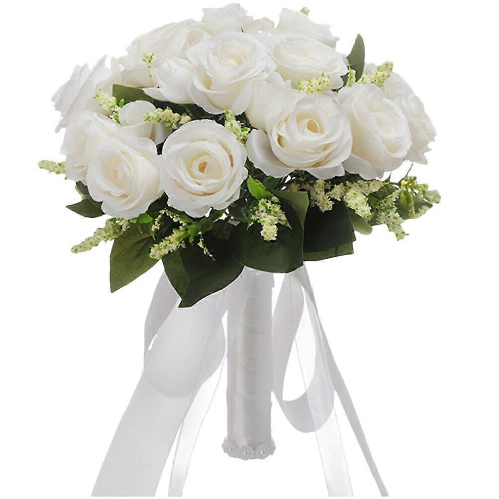 Kricely (As Show, One Size) Wedding Bouquet Simulation Rose Flower Bouquet Bride Holding Flower Wedding Supplies