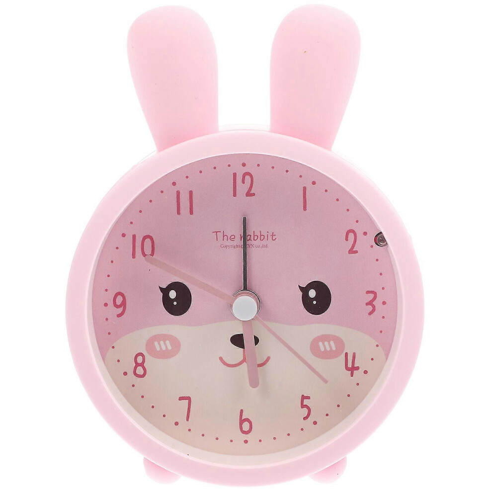 Kricely (As Show, One Size) Lovely Bunny Ear Alarm Clock Mute Alarm Clock Desktop Alarm Clock No Battery