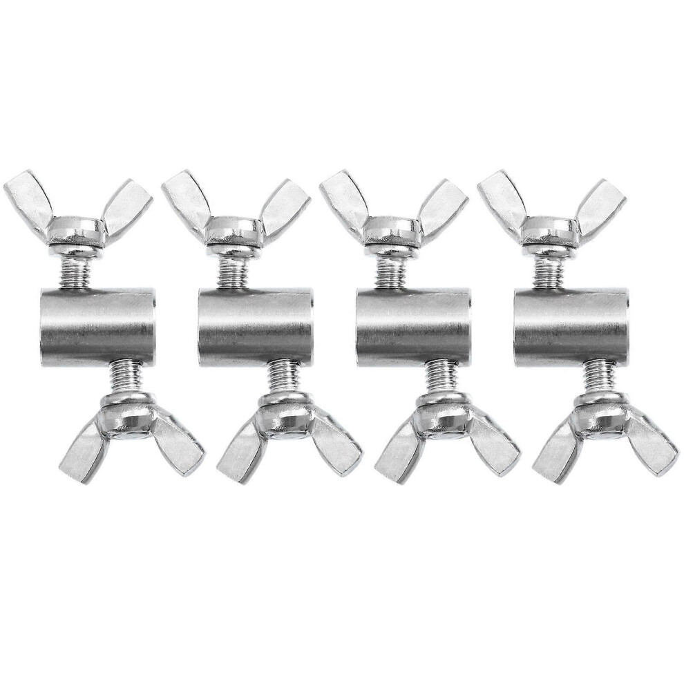 Kricely (As Show, One Size) 4Pcs Wire Rope Cable Clip Stainless Steel Hand Screw Clamp For 6Mm Steel Wire