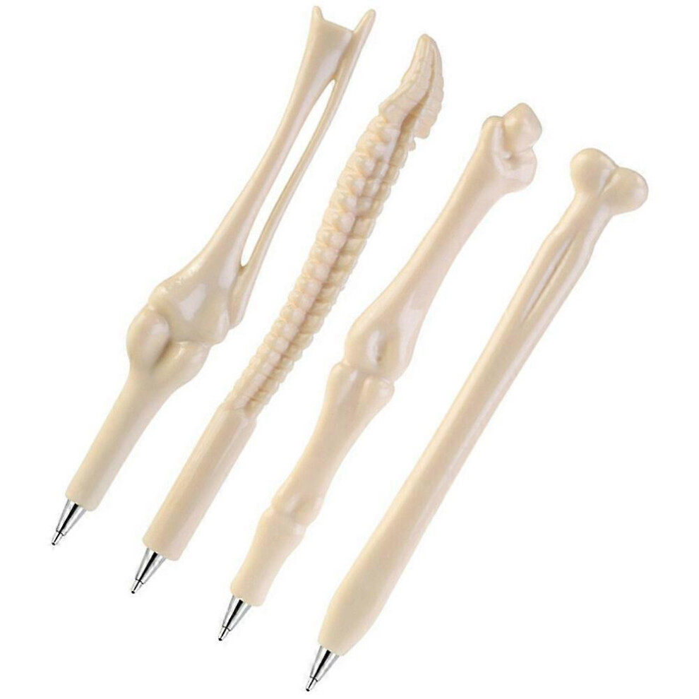 Kricely (As Show, One Size) 4Pcs Bone Pens Novelty Bone Shape Pens Decorative Ballpoint Pens Classroom Accessories (Random Style)