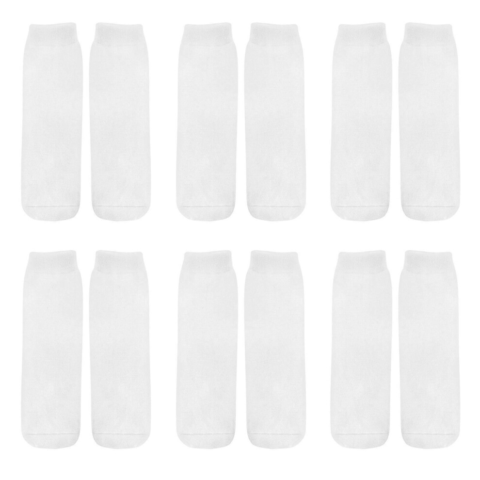 Kricely (As Show, One Size) 6 Pairs Of Blank Sublimation Socks Printable Socks Straight Blank Socks White