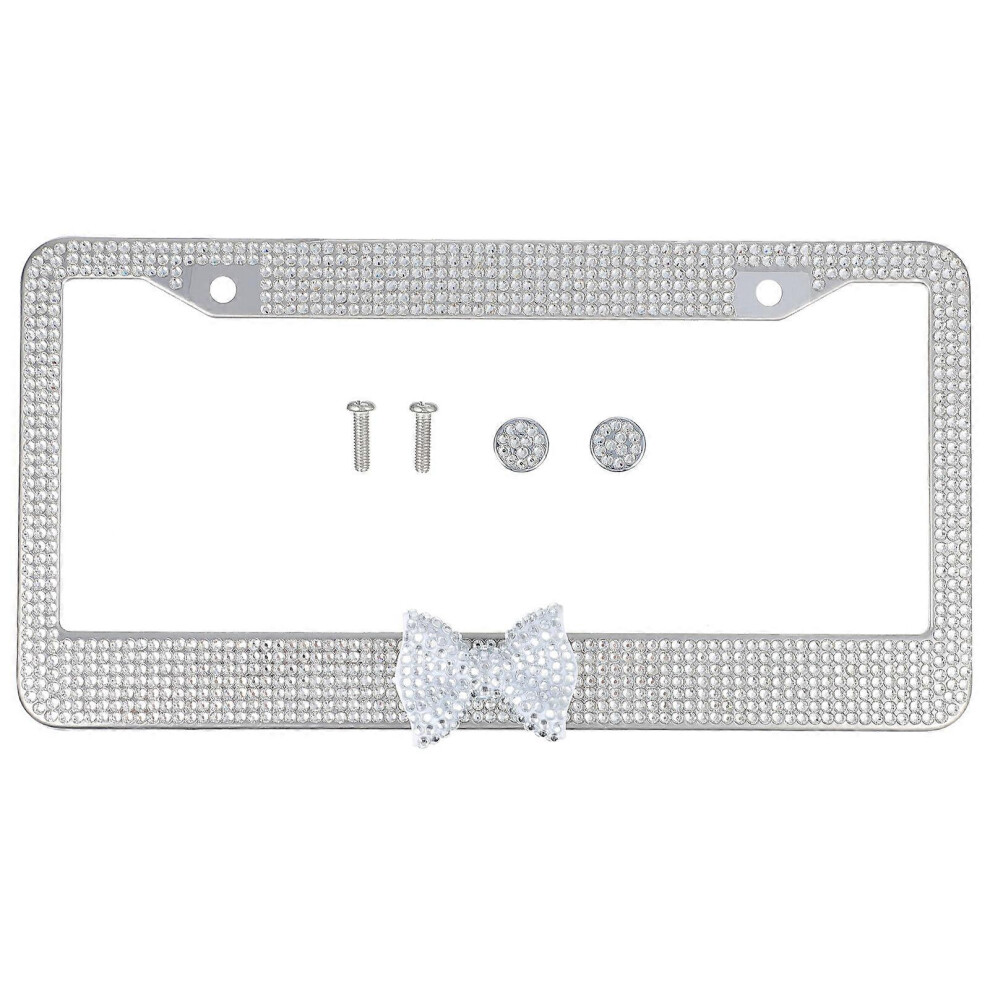 Kricely (As Show, One Size) 1 Pair Adorable Car License Plate Frame Practical Car License Frame Shield