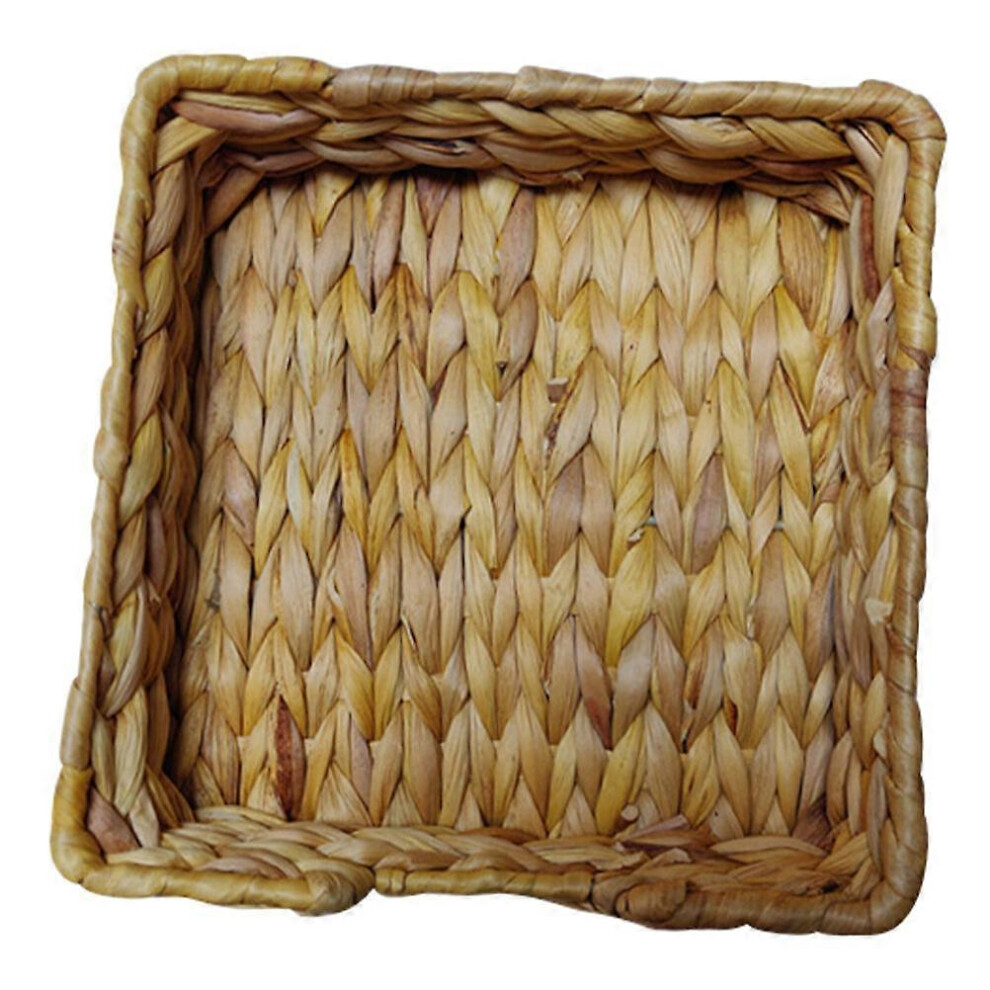 Kricely (As Show, One Size) 1Pc Water Hyacinth Basket Handmade Woven Storage Basket Desktop Organizer