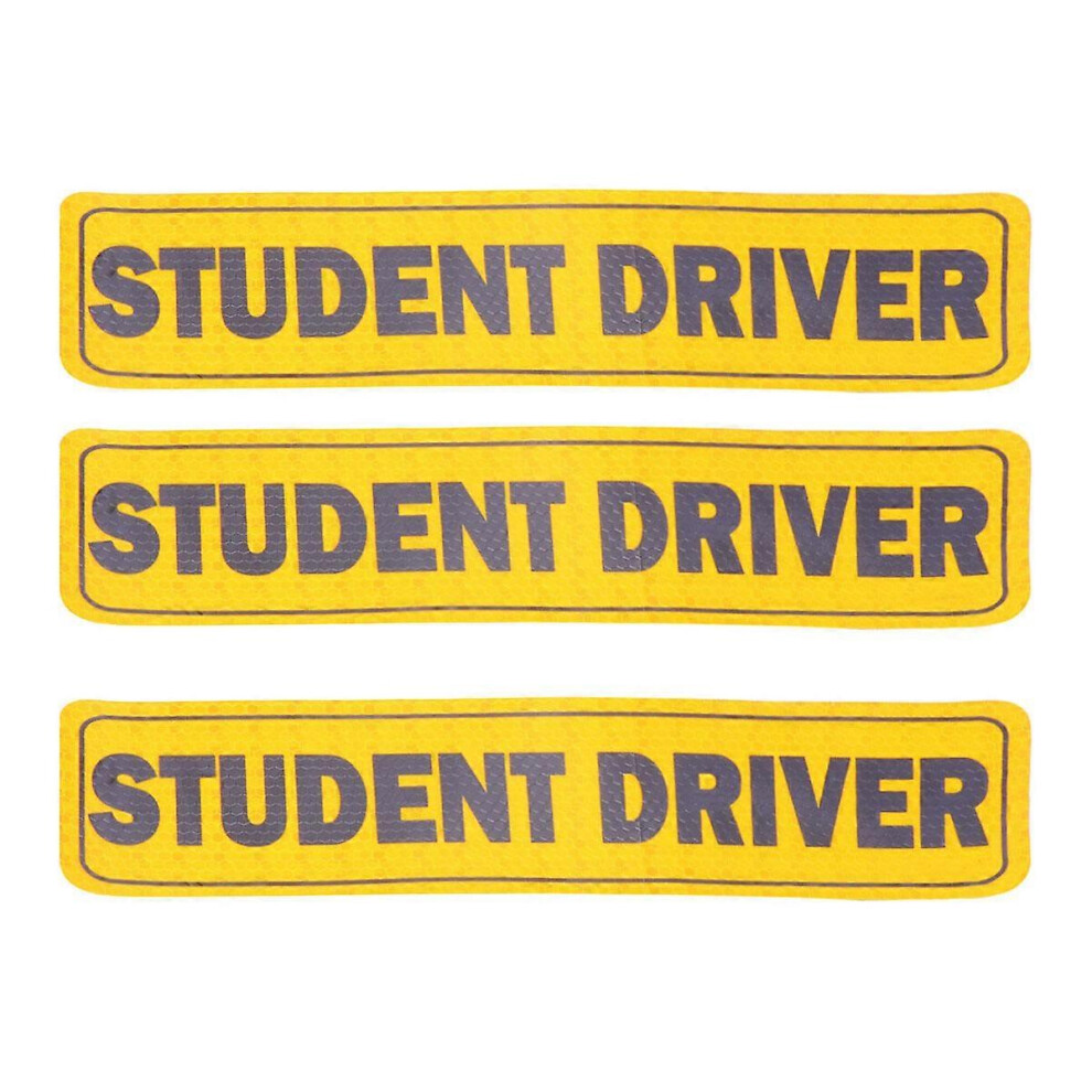 (As Show, One Size) 3Pcs Creative Student Driver Letter Sticker Reflective Vehicle Magnet Sticker Warning Tape Paste For Car 5453679726279