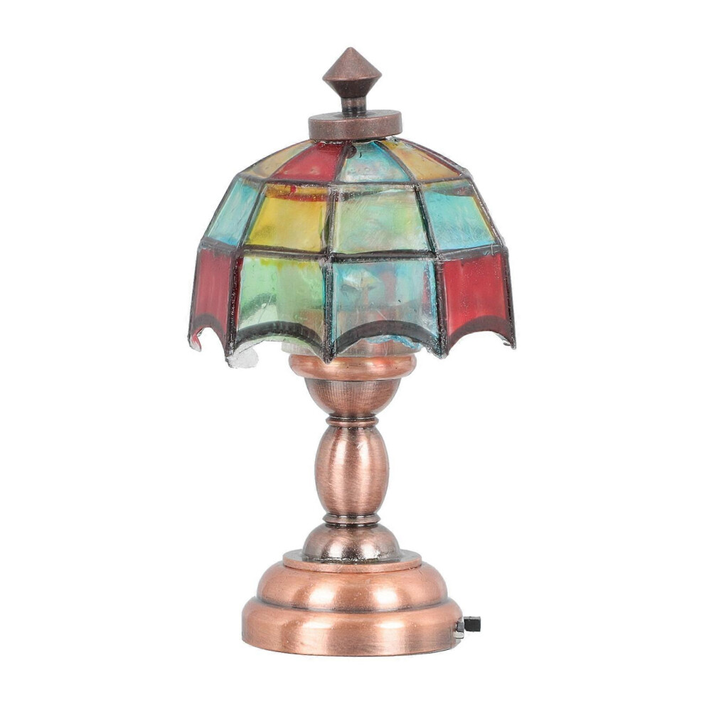 Kricely (As Show, One Size) Mini House Table Lamp Model Layout Decor Mini Led Lamp Model Doll House Decoration