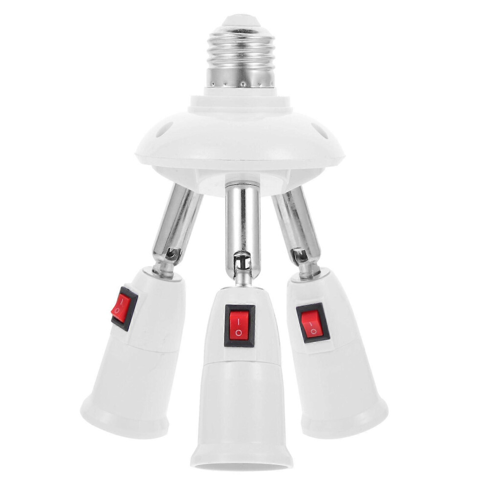 Kricely (As Show, One Size) E27 Splitter 3 Heads E27 Base Bulb Adapter E27 Lamp Converter Socket Splitter