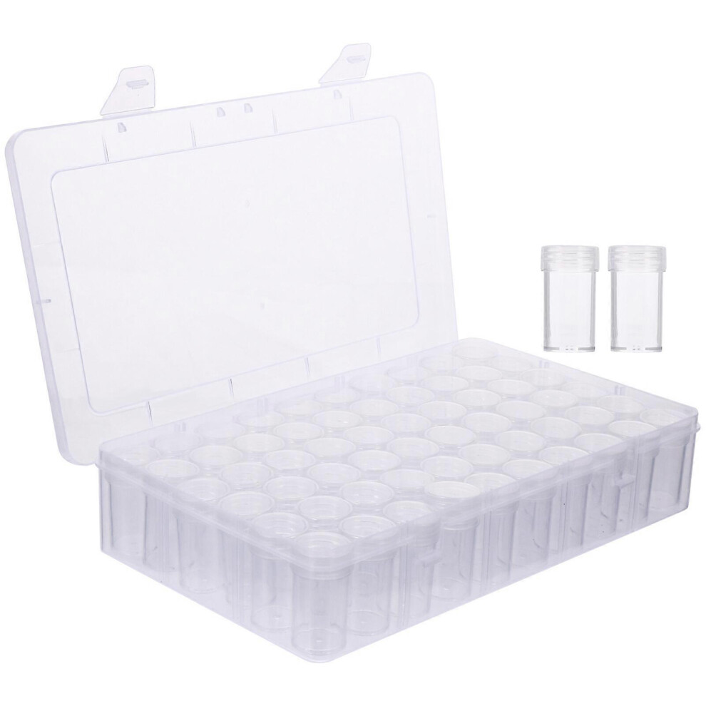 Kricely (As Show, One Size) 1 Set 60 Bottles Storage Case Plastic Compartment Beads Storage Sundry Container