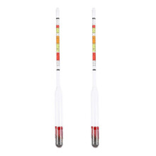 (As show, One size) 2pcs Versatile Three-range Hydrometer for Home Brew Beer Alcohol Mead and Wine