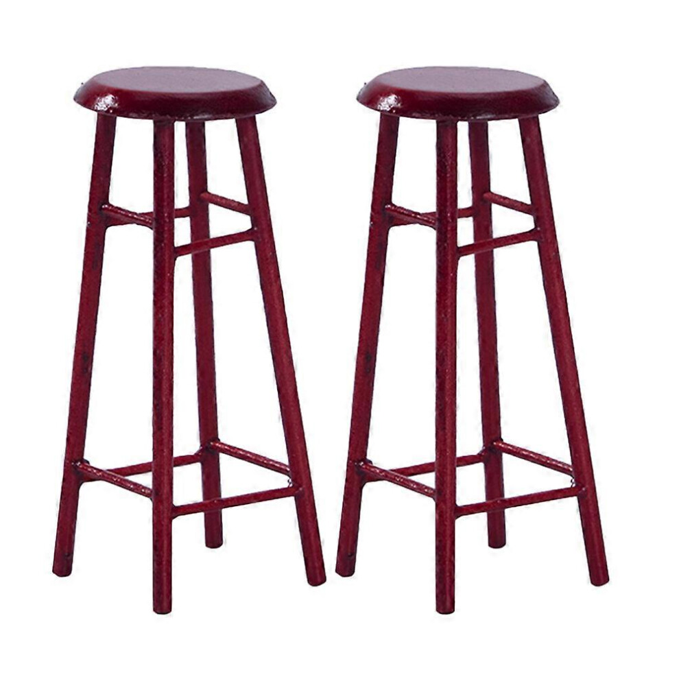 Kricely (As Show, One Size) 2Pcs Mini House Wooden Stools Mini House Chair Models Mini House Accessories