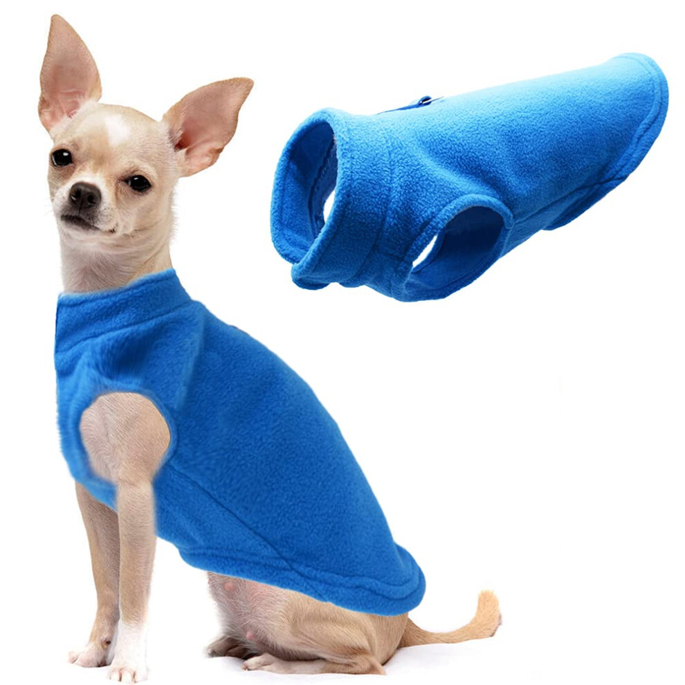 Gilet polaire pour chien Veste d'hiver douce Pull avec anneau en D Laisse pour temps froid