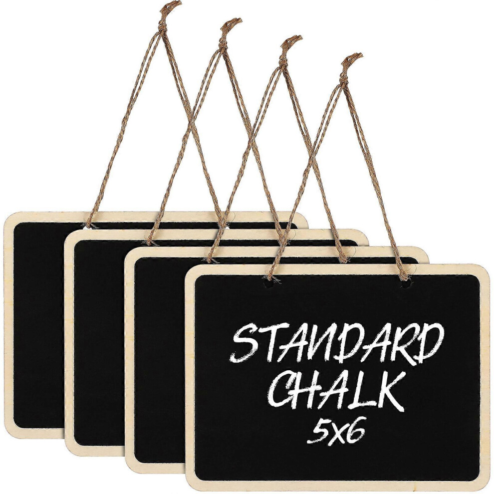 Kricely (As Show, One Size) 4 Pcs Small Chalkboard Signs Rectangular Double Sided Wooden Blackboard Wedding Party Table Number Place Tag Message Signs Memo Bo