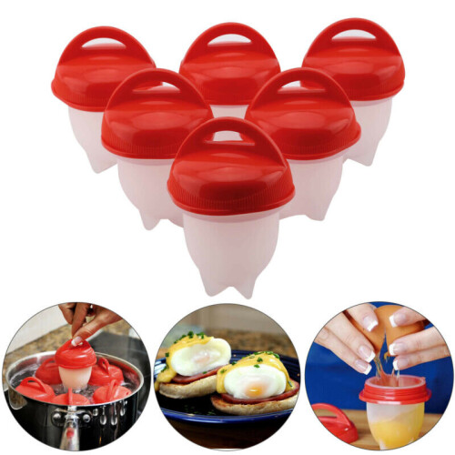 Hot Hard Boiled Egglettes Egg Cooker 6 Eggies Without Shells & Separator
