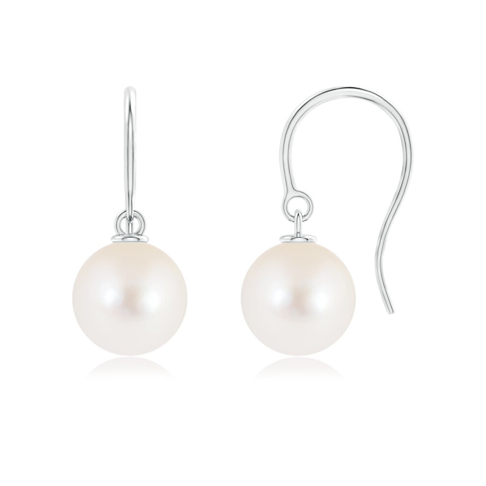 (9ct White Gold, Size: 8mm | Grade: AAAA) Angara Classic Freshwater Pearl Fish Hook Earrings for Women-image-OPC-PG7QJ7Z-NEW