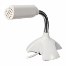 (White) Universal USB Stand Mini Desktop Microphone Mic PC Desktop Laptop Gaming Meeting