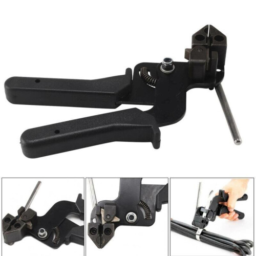 8.1'' Black Cable Tie Gun Ties Automatic Tensioner Cutter Tool