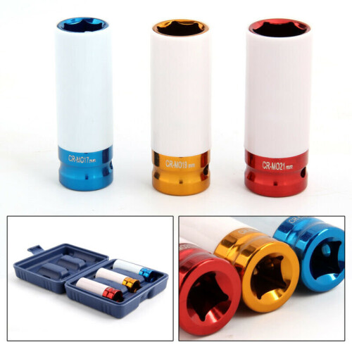 Alloy Wheel Nut Thin Wall DEEP Impact Socket Set 1/2" drive 17