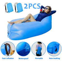 2pcs Inflatable Lounger Sofa Beach Camping Sleeping Air Sofa Lightweight Portable Folding Lazy Lounger Bed for Travel Picnic Outdoor